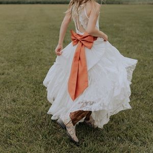 Ivory lace flower girl dress
